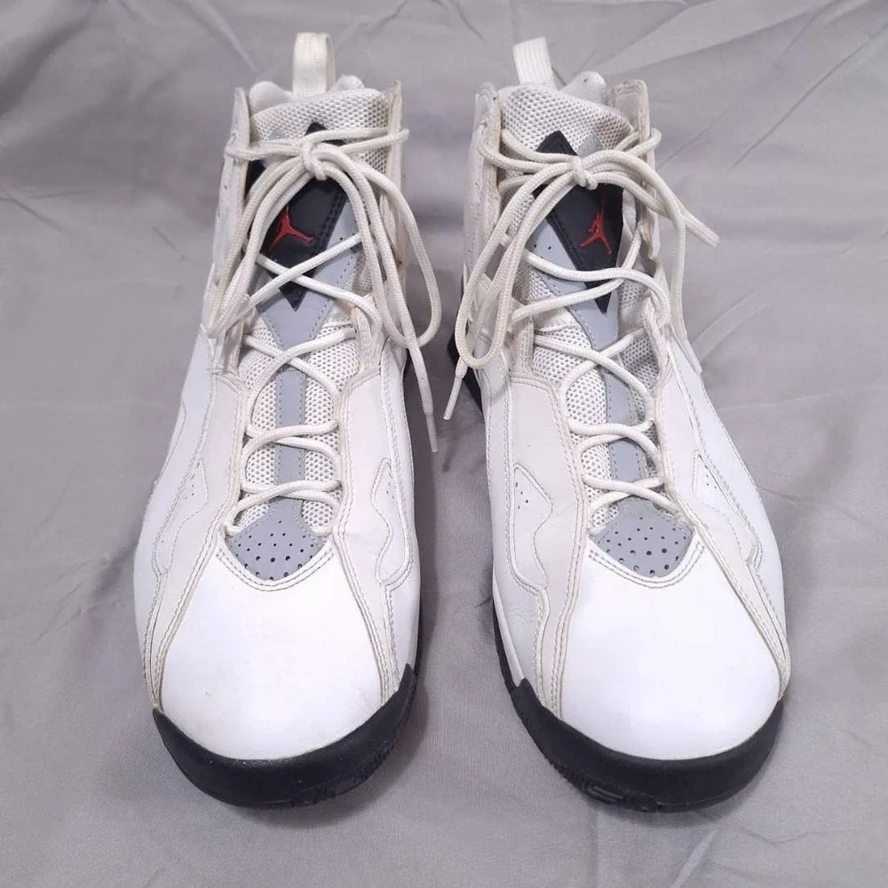 Nike Jordan True Flight Sz 13 High Top‎ Basketball Shoes White Cement Sneakers